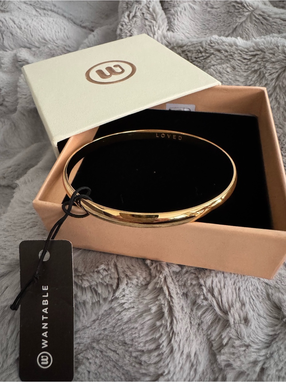 Wantable ‘Loved' Gold Bangle Bracelet